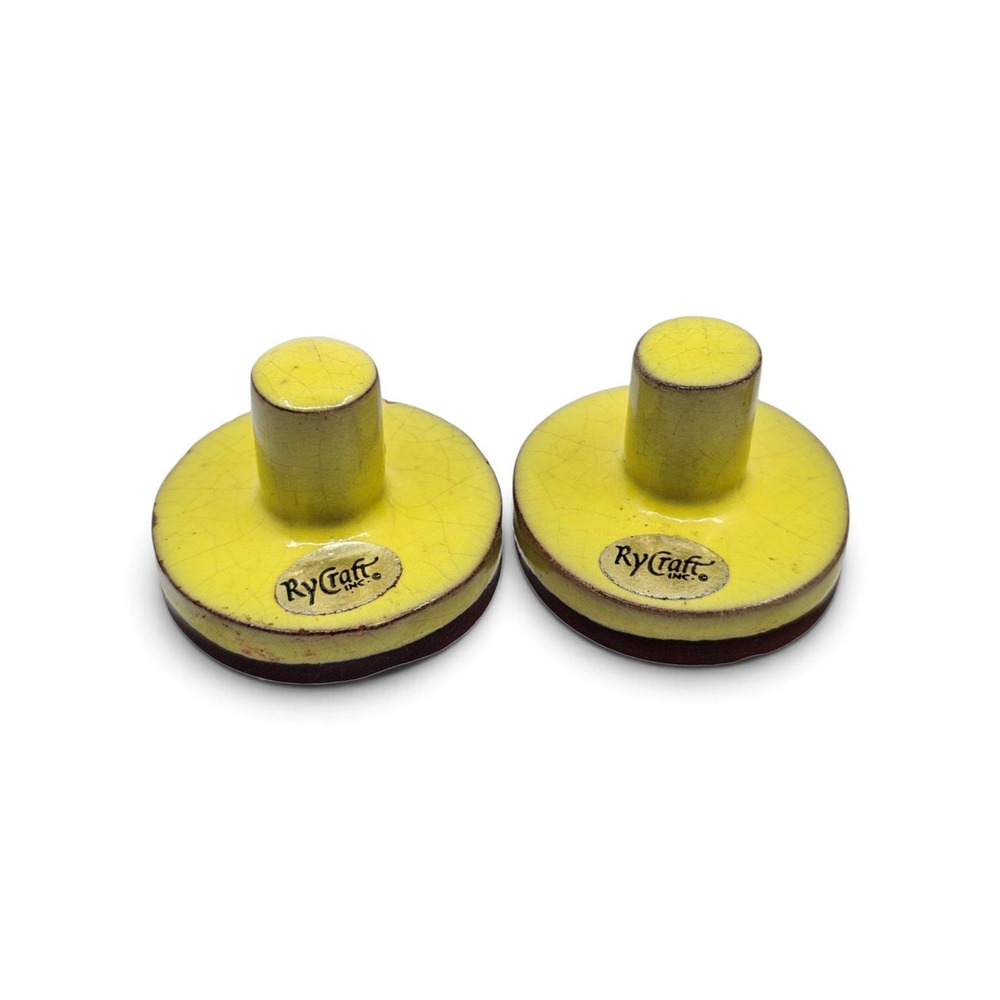 Rycraft Terra Cotta Cookie Stamps Set of 2 Butterfly Floral Heart Yellow Glaze